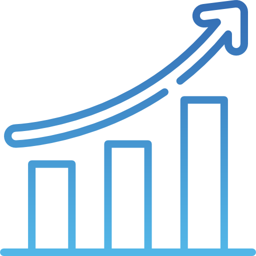 Ícone com cor gradiente de azul claro para azul escuro para fazer referência a Seguro de Vida Capacidade Produtiva
